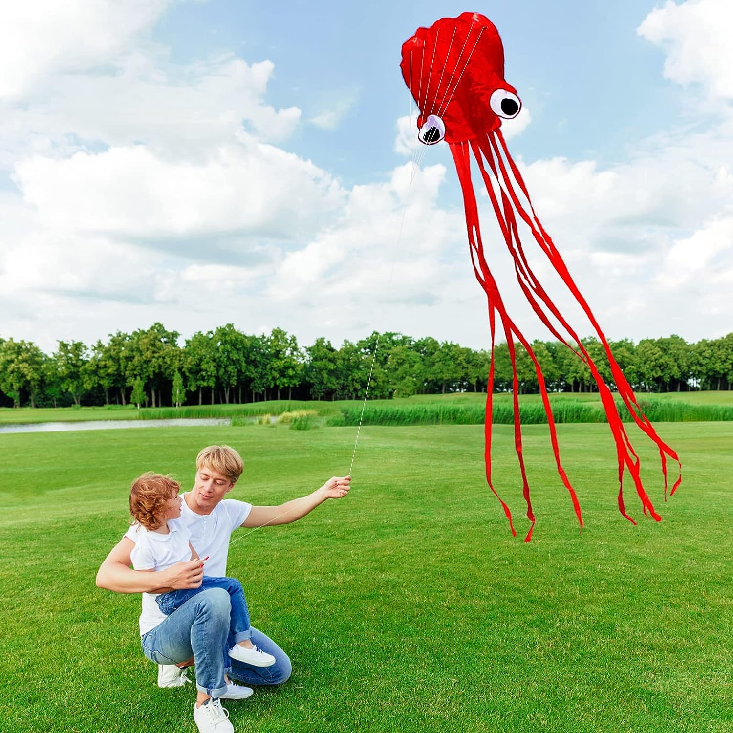 Hengda Kite Software Octopus Flyer Kite with Long Colorful Tail for Kids - Image 2