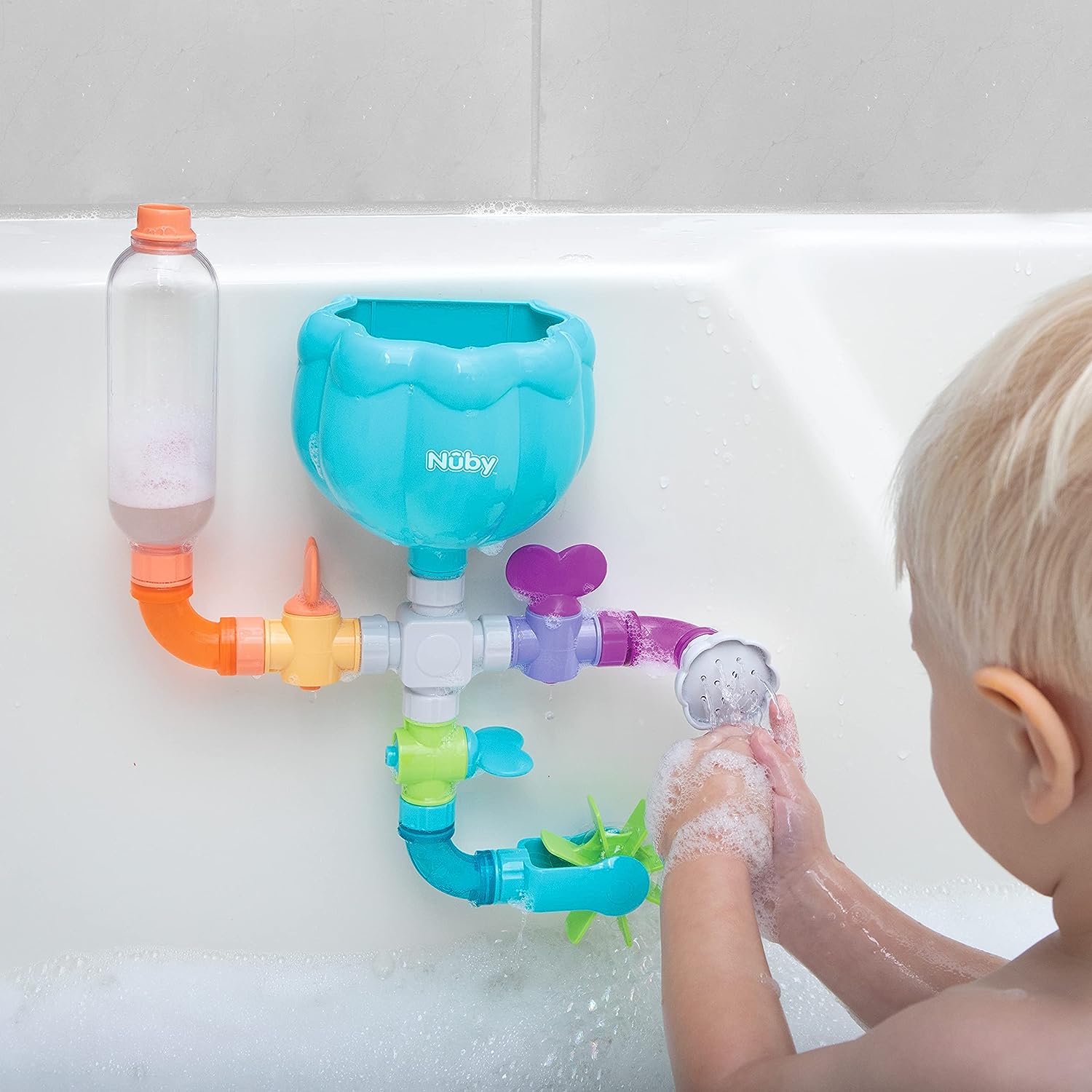 Nuby Wacky Waterworks Pipes Bath Toy with Interactive Features - Image 2